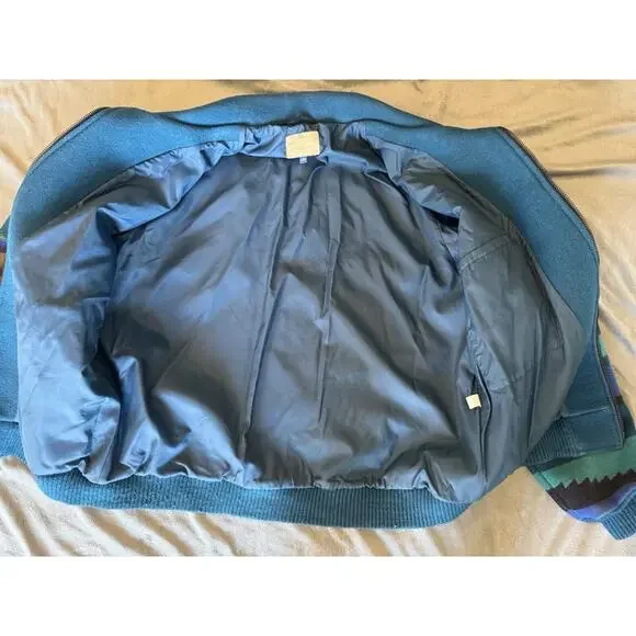 Men’s Pendleton Wool High Grade Western Wear Jacket Coat Large Blue
